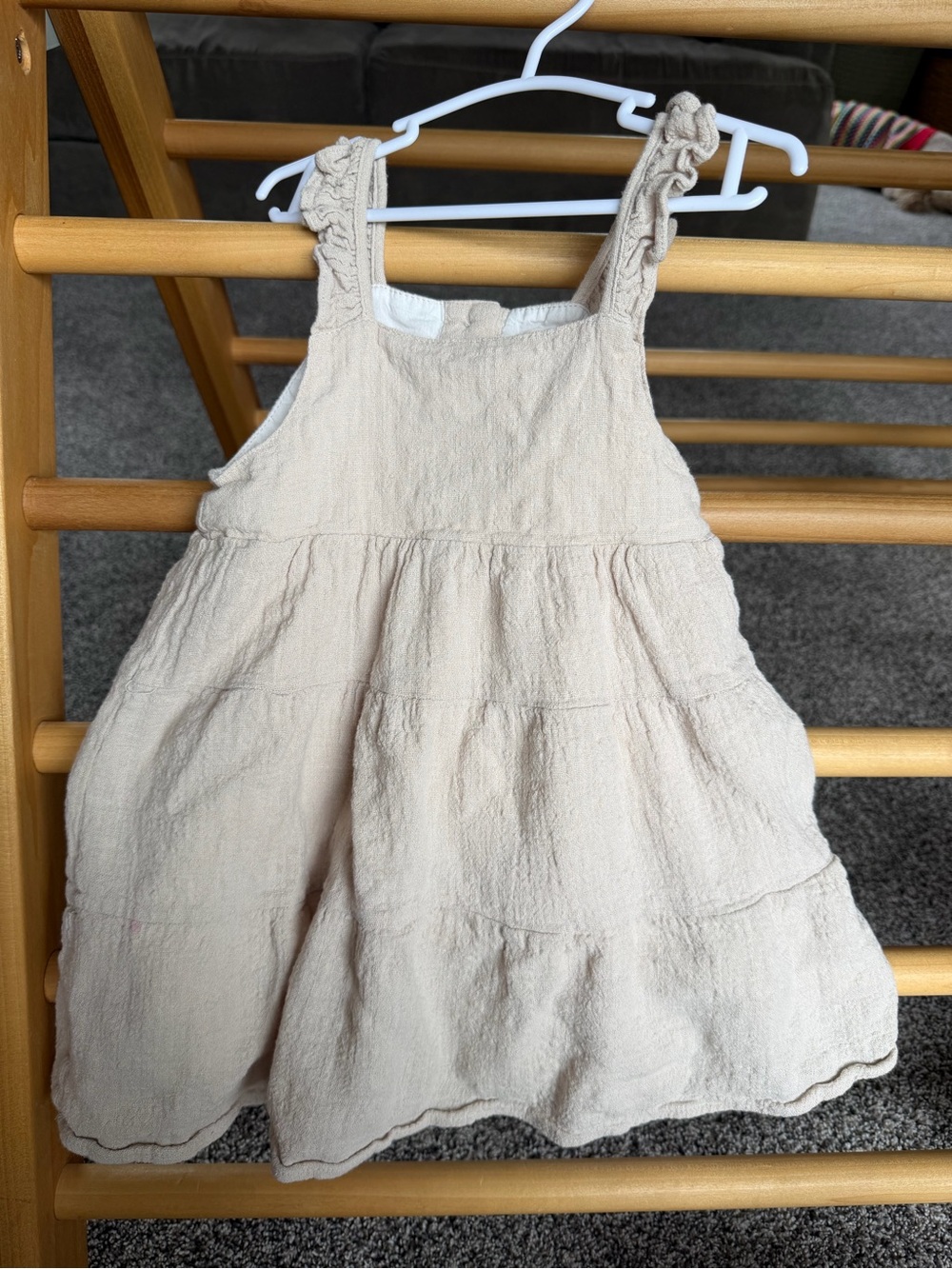 Vignette tan cotton sleeveless dress girls size 5Y